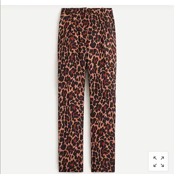 J Crew High-Rise Wide Leg Trouser - Leopard - NWT - Picture 1 of 7